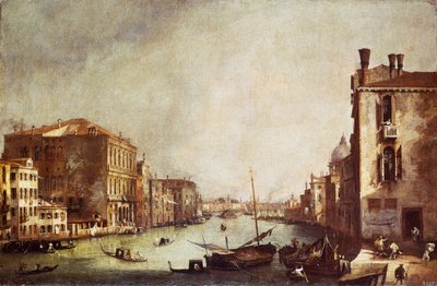 Widok na Canal Grande z San Vio (olej na płótnie) autorstwa Canaletto