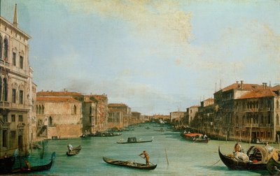 Widok na canal grande z pałacu Balbi, Wenecja (olej na płótnie) autorstwa Canaletto