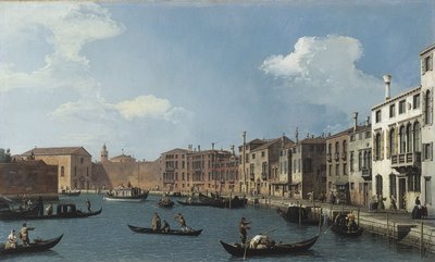 Widok na kanał Santa Chiara, Wenecja, ok. 1730 (olej) autorstwa (1697 1768) Canaletto