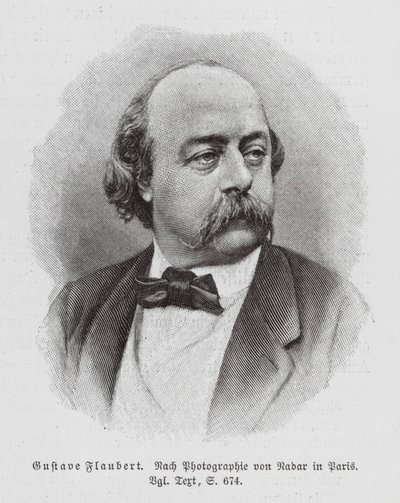 Gustave Flaubert, francuski powieściopisarz (rycina) autorstwa (1820-1910) (after) Nadar