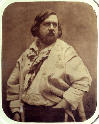 Portret francuskiego pisarza Theophile Gautier (1811-1872) w białej bluzce Fotografia Felix Tournachon dit Nadar (1820-1910) 1854 Paryż, musee d