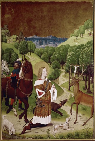 Konwersja św. Huberta (olej na desce autorstwa (active c.1463 c.1490) Master of Wilten