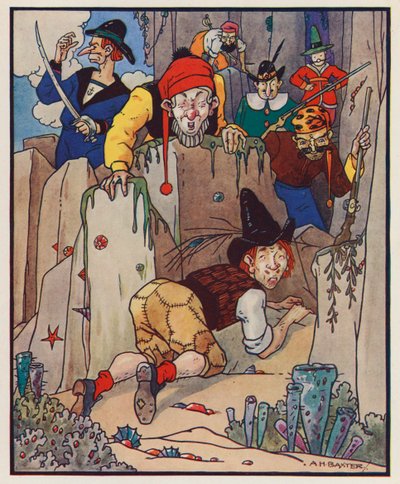 Ilustracja do Podróży Guliwera Jonathana Swifta (kolorowa litografia) autorstwa (after) American School