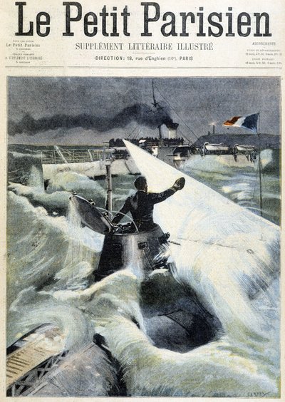 Doświadczenie łodzi podwodnej „Le Morse” - w „Le Petit Parisien”” od 11.08.1901 autorstwa (after) Carrey