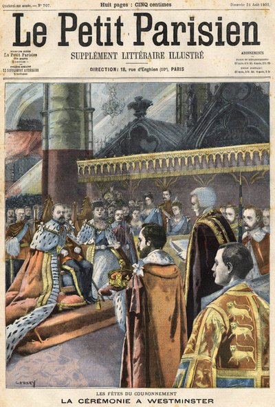 Koronacja Edwarda VII w Westminsterze. Okładka The Little Parisien””, 24.08.1902” (grafika) autorstwa (after) Carrey
