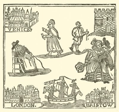 Ilustracja do Ballad Roxburghe (drzeworyt) autorstwa (after) English School