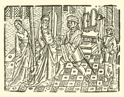 Ilustracja do Ballad Roxburghe (drzeworyt) autorstwa (after) English School