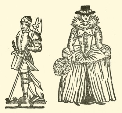 Ilustracja do Ballad Roxburghe (drzeworyt) autorstwa (after) English School