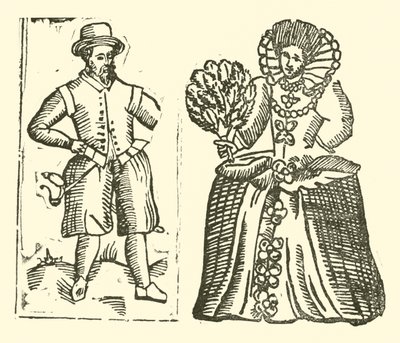 Ilustracja do Ballad Roxburghe (drzeworyt) autorstwa (after) English School