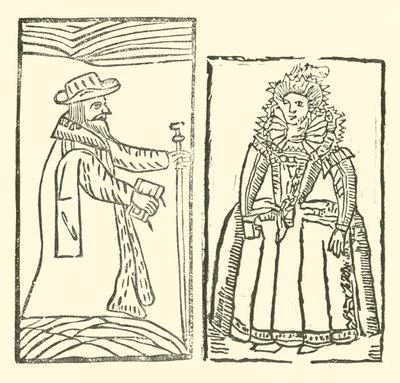 Ilustracja do Ballad Roxburghe (drzeworyt) autorstwa (after) English School
