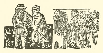 Ilustracja do Ballad Roxburghe (drzeworyt) autorstwa (after) English School
