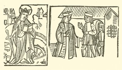 Ilustracja do Ballad Roxburghe (drzeworyt) autorstwa (after) English School