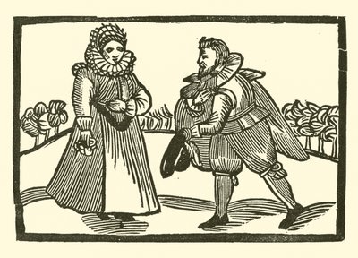 Ilustracja do Ballad Roxburghe (drzeworyt) autorstwa (after) English School