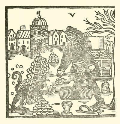 Ilustracja do Ballad Roxburghe (drzeworyt) autorstwa (after) English School