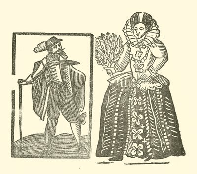 Ilustracja do Ballad Roxburghe (drzeworyt) autorstwa (after) English School