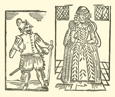 Ilustracja do Ballad Roxburghe (drzeworyt) autorstwa (after) English School