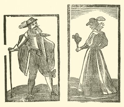Ilustracja do Ballad Roxburghe (drzeworyt) autorstwa (after) English School