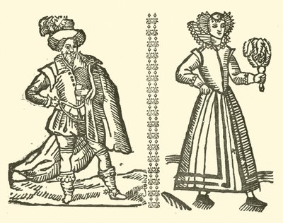 Ilustracja do Ballad Roxburghe (drzeworyt) autorstwa (after) English School