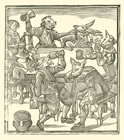 Ilustracja do Ballad Roxburghe (drzeworyt) autorstwa (after) English School