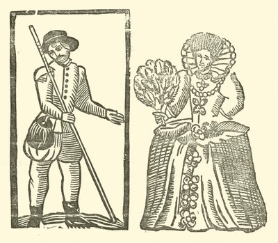 Ilustracja do Ballad Roxburghe (drzeworyt) autorstwa (after) English School