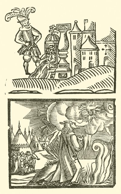 Ilustracja do Ballad Roxburghe (drzeworyt) autorstwa (after) English School