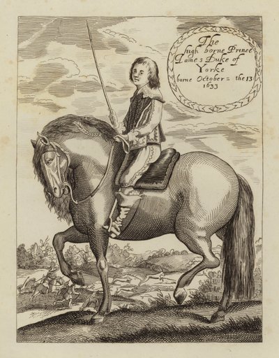 Jakub II i VII, król Anglii, Szkocji i Irlandii, kiedy książę Yorku (akwaforta) autorstwa (after) English School