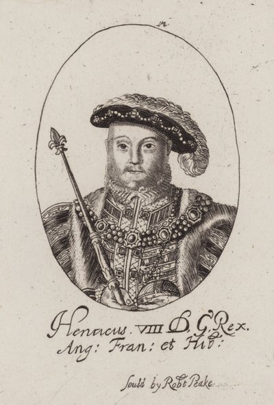 Król Henryk VIII (grafika) autorstwa (after) English School