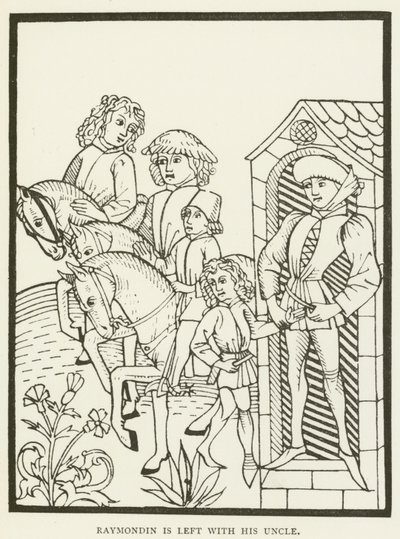 Raymondin zostaje ze swoim wujkiem (Grawerowanie) autorstwa (after) English School