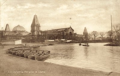 Alexandra Palace, Lake (czarno-białe zdjęcie) autorstwa (after) English photographer