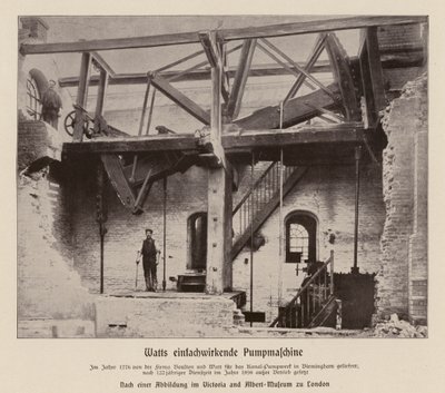 Silnik pompowy jednostronnego działania Boulton  Watt (zdjęcie czarno-białe) autorstwa (after) English photographer