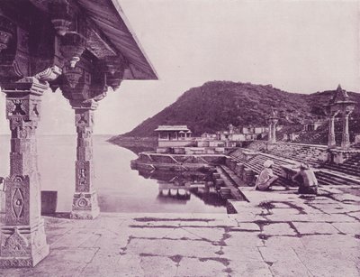 Marmurowy Ghat, Rainuggur, Oodeypore (zdjęcie czarno-białe) autorstwa (after) English photographer