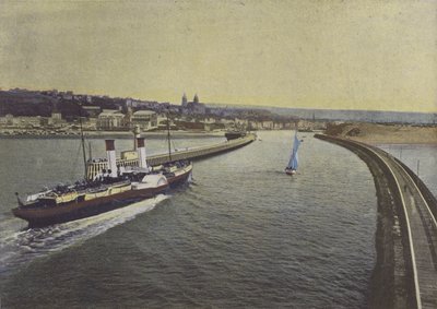 Boulogne-sur-Mer, Wejście parowca (kolorowe zdjęcie) autorstwa (after) French Photographer
