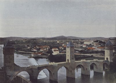 Cahors, Pont Valentre (kolorowe zdjęcie) autorstwa (after) French Photographer
