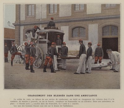 Załadunek rannych do karetki (kolorowe zdjęcie) autorstwa (after) French Photographer