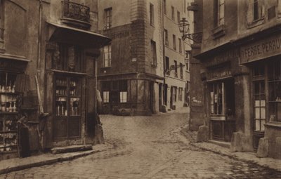 Róg rue Fromentel, rue Saint-Hilaire, rue Jean-de-Beauvais i impas Charretiere w 1866 r. (zdjęcie czarno-białe) autorstwa (after) French Photographer