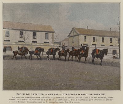 Szkoła Jeździectwa na Koniu, Ćwiczenia Rozciągające (zdjęcie kolorowe) autorstwa (after) French Photographer