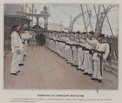 Ćwiczenie pistolet-rewolwer (kolorowe zdjęcie) autorstwa (after) French Photographer