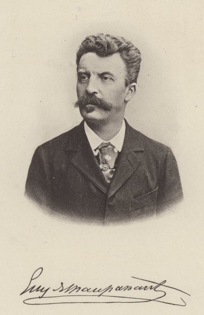 Guy de Maupassant, francuski pisarz, autor opowiadań i powieści (zdjęcie czarno-białe) autorstwa (after) French Photographer