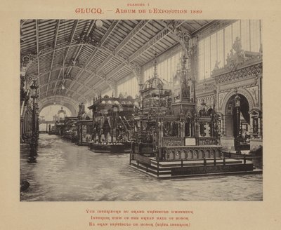Widok wnętrza Wielkiej Sali Honorowej (zdjęcie czarno-białe) autorstwa (after) French Photographer