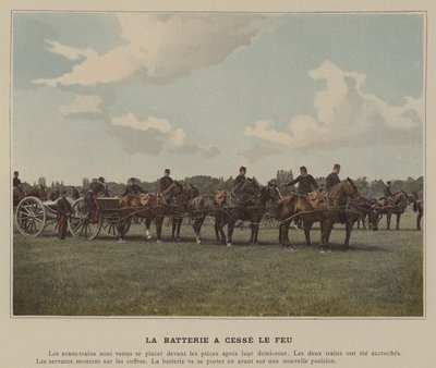 Bateria przestaje się palić (kolorowe zdjęcie) autorstwa (after) French Photographer