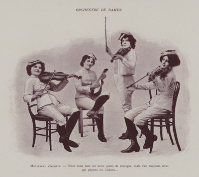 Orkiestra damska (zdjęcie czarno-białe) autorstwa (after) French Photographer