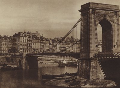 Pont Louis-Philippe, most reformy podczas rewolucji 1848 r. (zdjęcie czarno-białe) autorstwa (after) French Photographer