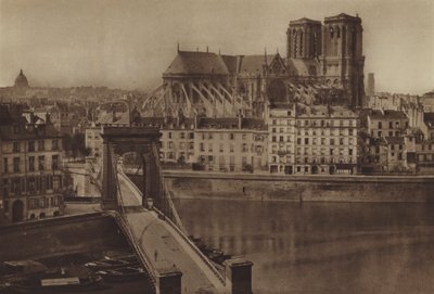 Most Ludwika Filipa w kierunku Cite (zdjęcie czarno-białe) autorstwa (after) French Photographer