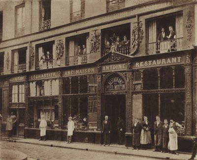 Restauracja Pied-de-Mouton, rue Vauvilliers (zdjęcie czarno-białe) autorstwa (after) French Photographer