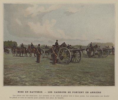 Zakładanie baterii, Kesony idą z tyłu (kolorowe zdjęcie) autorstwa (after) French Photographer