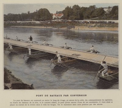 Bridge of Boats by Conversion (kolorowe zdjęcie) autorstwa (after) French Photographer