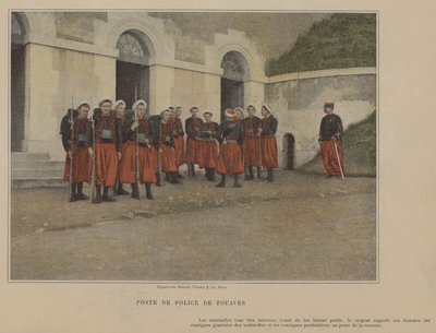 Posterunek policji w Zouaves (kolorowe zdjęcie) autorstwa (after) French Photographer