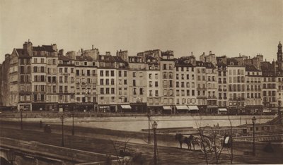 Quai Le Pelletier około 1855 r., obecnie część Quai de Gesvres (zdjęcie czarno-białe) autorstwa (after) French Photographer