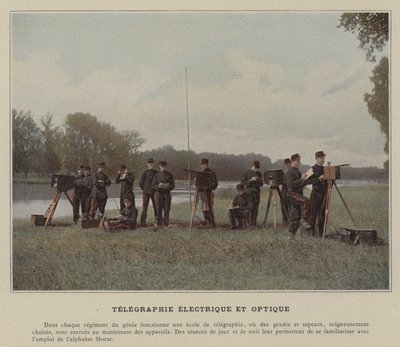 Telegrafia elektryczna i optyczna (zdjęcie kolorowe) autorstwa (after) French Photographer