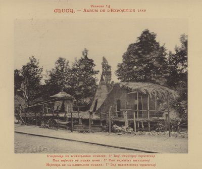 Historia ludzkiego domu, Io prymitywne domy (zdjęcie czarno-białe) autorstwa (after) French Photographer